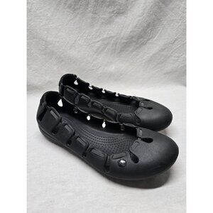 Crocs Springi Shoes Womens Size 7 Black Ballet Flats Stretch Comfort Slip On